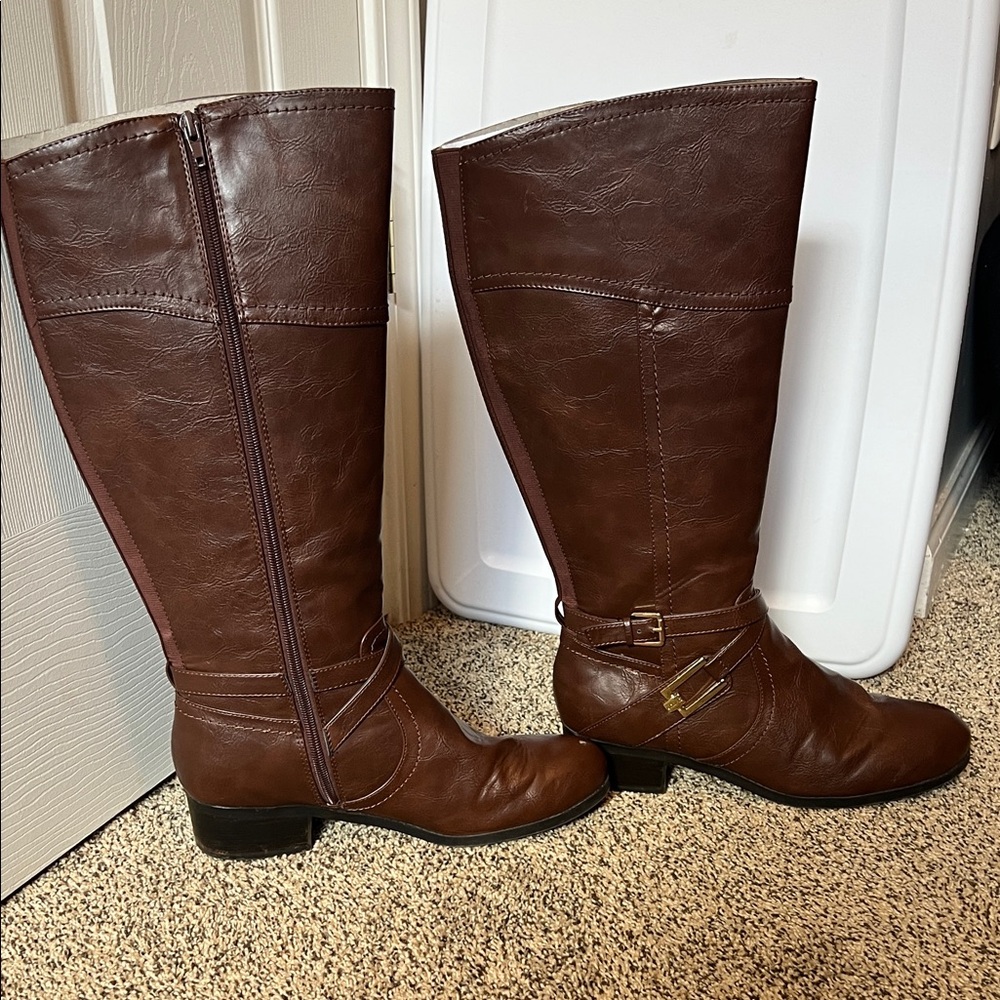 Wide Calf Dark Brown Boots